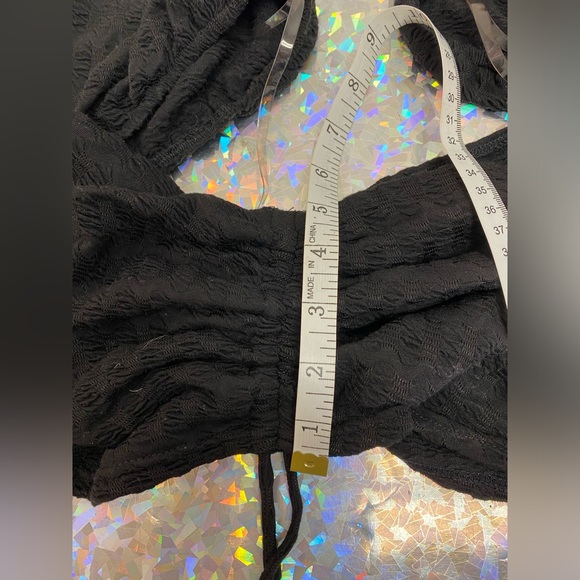 Fairycore Whimsigoth Ren Faire Bubble Sleeve Ruched Crop Top & Tulle Skirt M/L - Picture 10 of 16